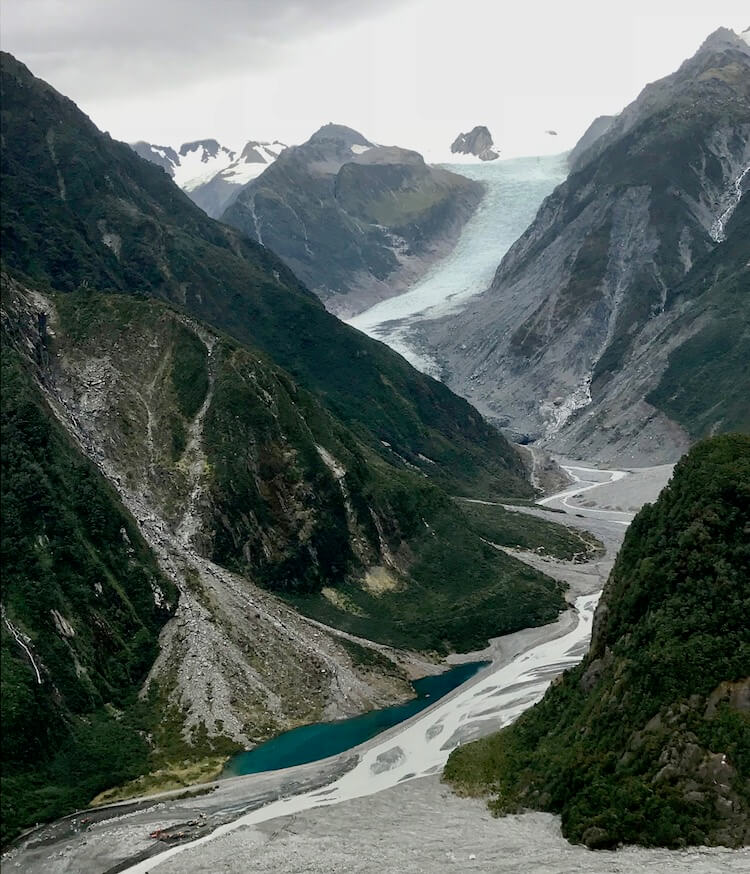 Aerial view of Fox Glacier