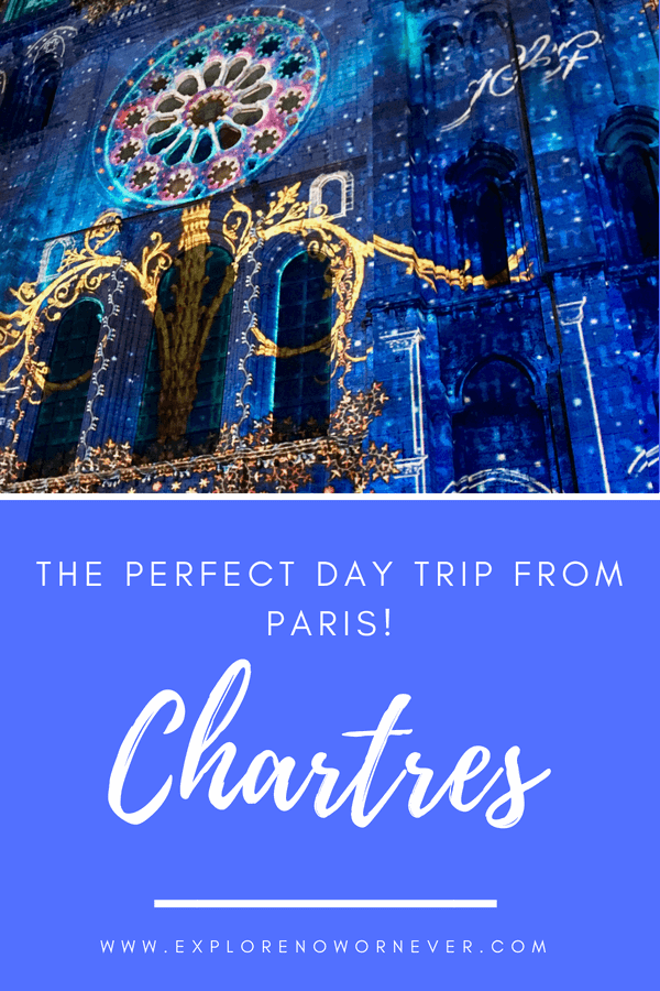 A sneak peak of fabulous Chartres, France. See the light show on the famous cathedral, learn about “Chartres blue” and walk the labyrinth. #Chartrescathedral #ChartresFrance #Parisdaytrip