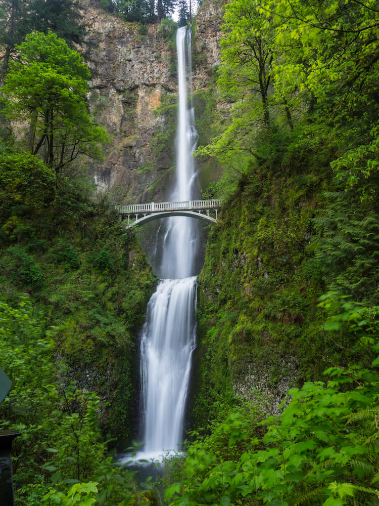 waterfall pouring into the Columbia River