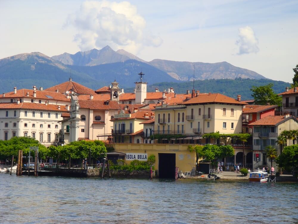 Isola Bella: island harbor and buildings