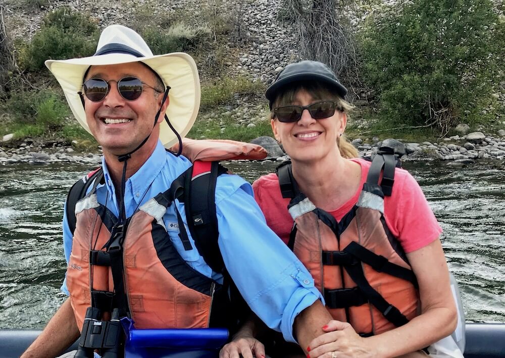 two people in a boat on the Snake River