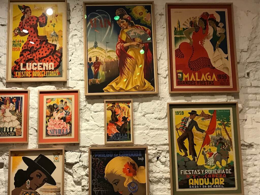 historic portraits of flamenco dancers in the museum