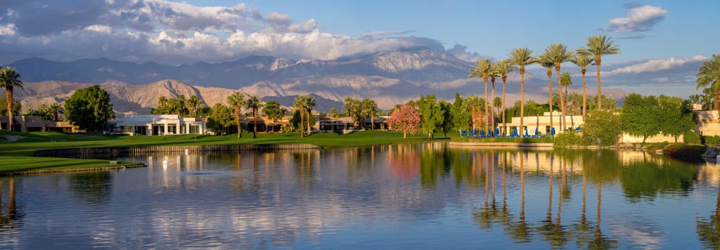 a lake fringed by mountains in Palm Springs