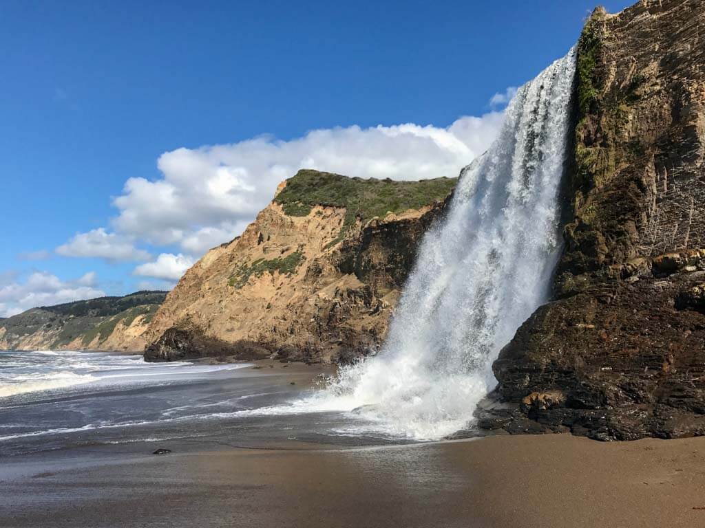 waterfall on the beach
