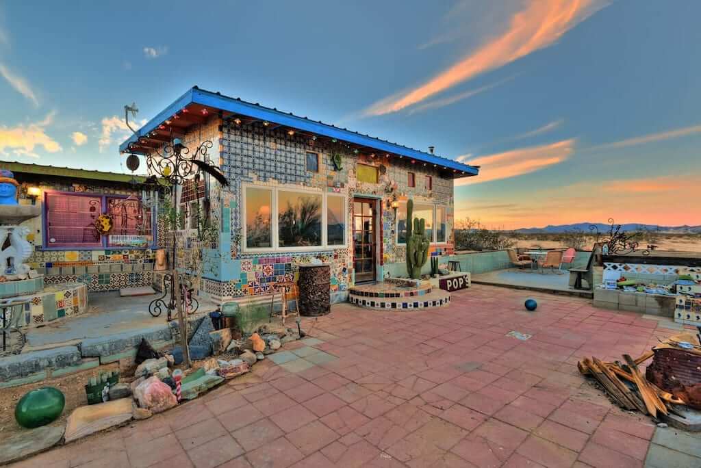 tile covered exterior of a house