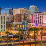 colorful nightlife in Gaslamp district