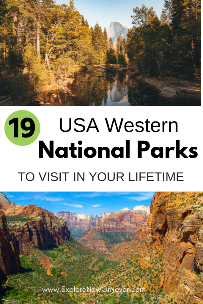 Looking for the best USA national parks in the west? Explore the most beautiful canyons, scenic vistas and bucket list hikes here. USA National Parks | USA National Parks road trip | national parks USA | Grand Canyon travel tips | Yellowstone travel tips