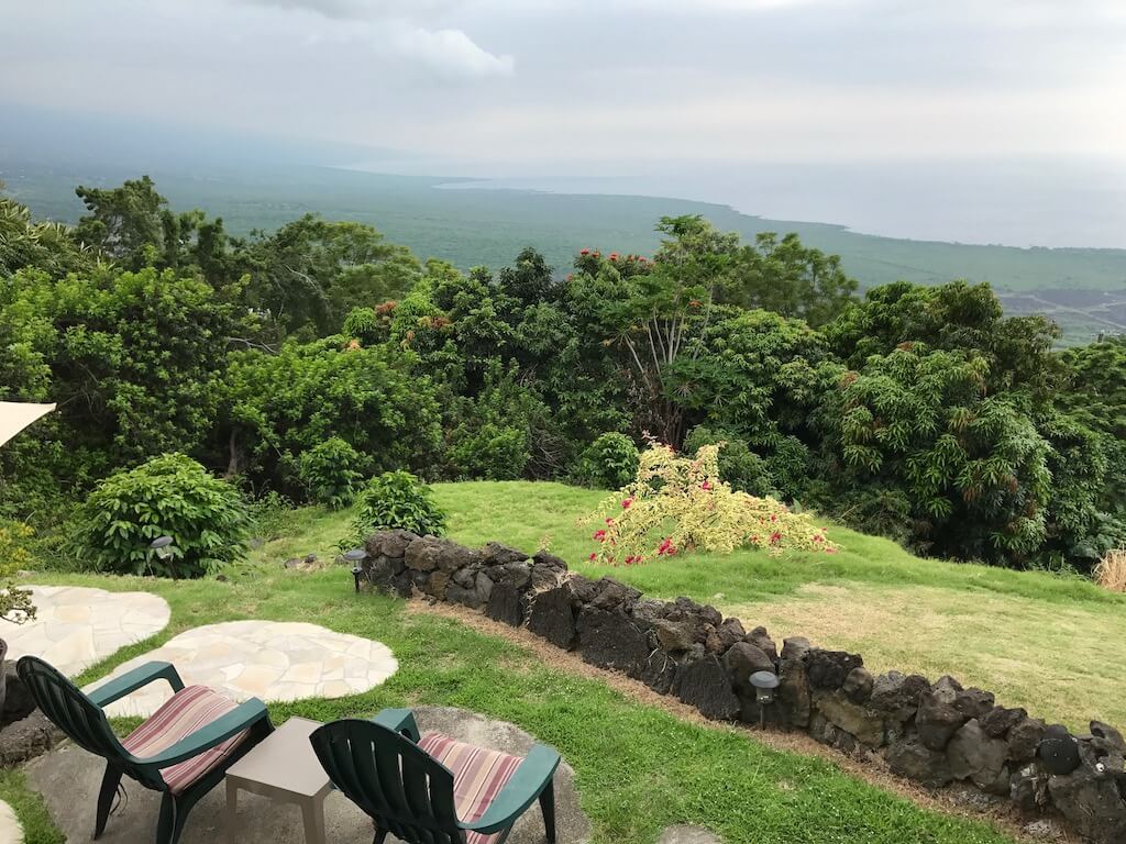 patio chairs looking over Kona coast