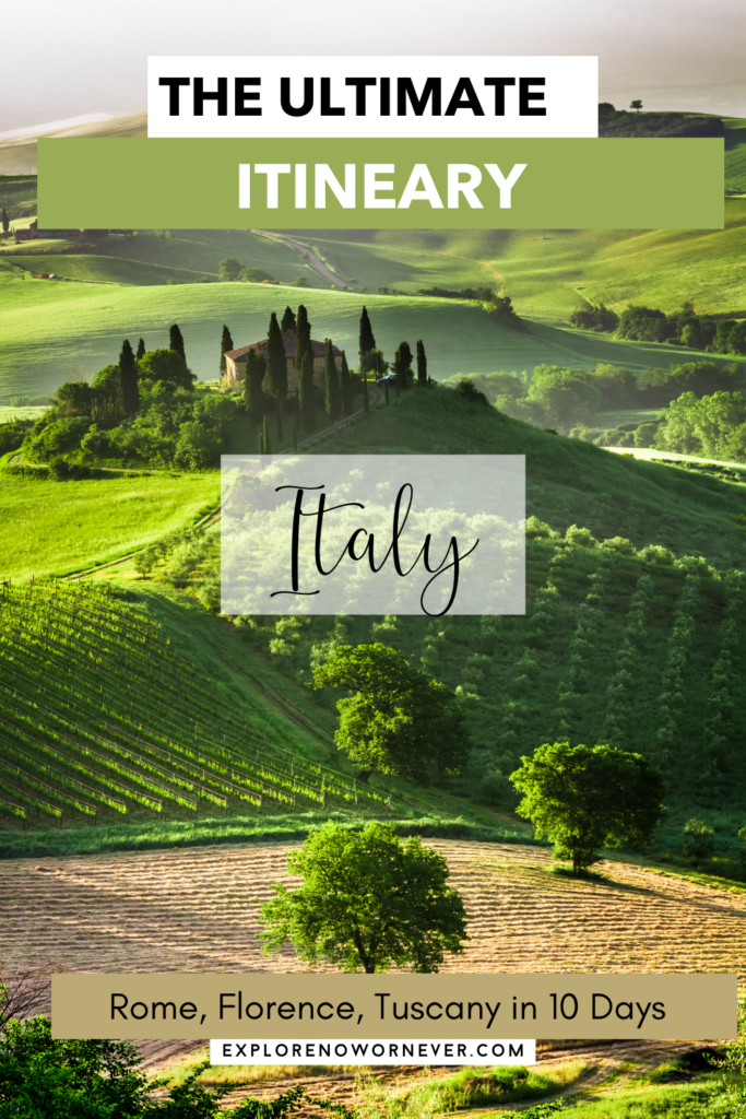 Looking for the ultimate 10 day Italy itinerary? Begin in Rome, then head to Umbria (Perugia and Assisi), Tuscany (Florence, Siena, Cinque Terre) and beautiful Lake Como before flying home from Milan. Read more here.
