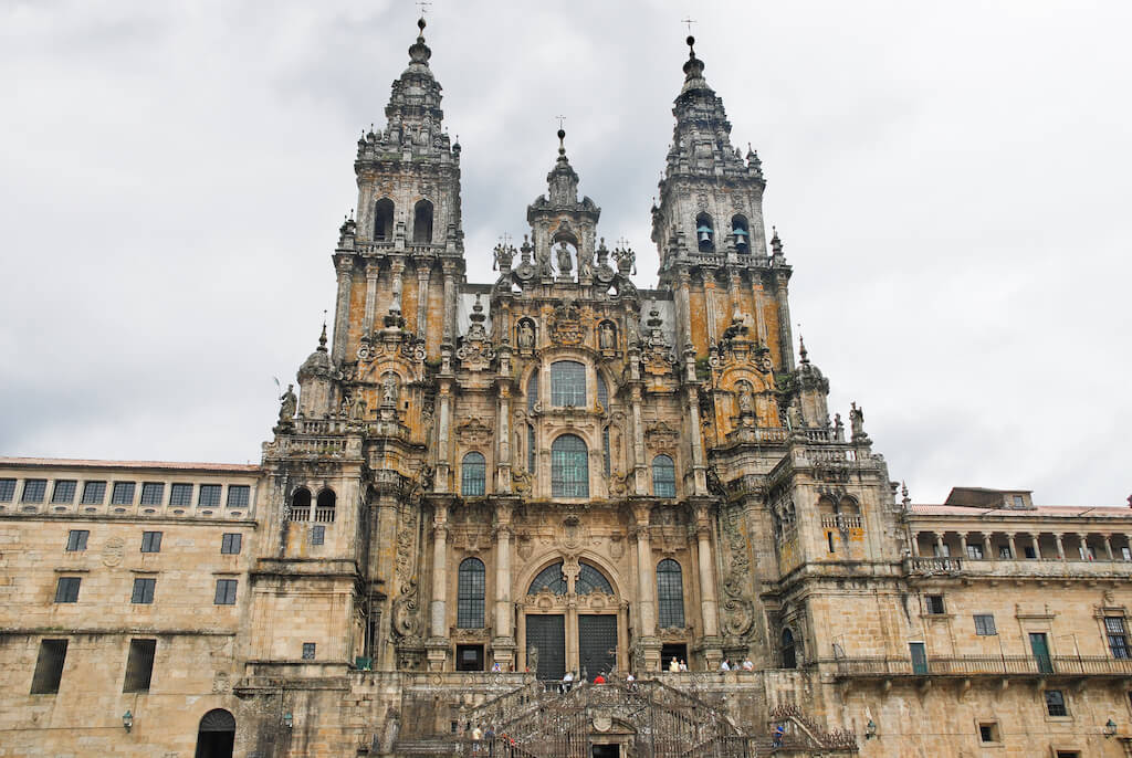 western facade of The Cathedral of Santiago de Compostela, Galicia, Spain