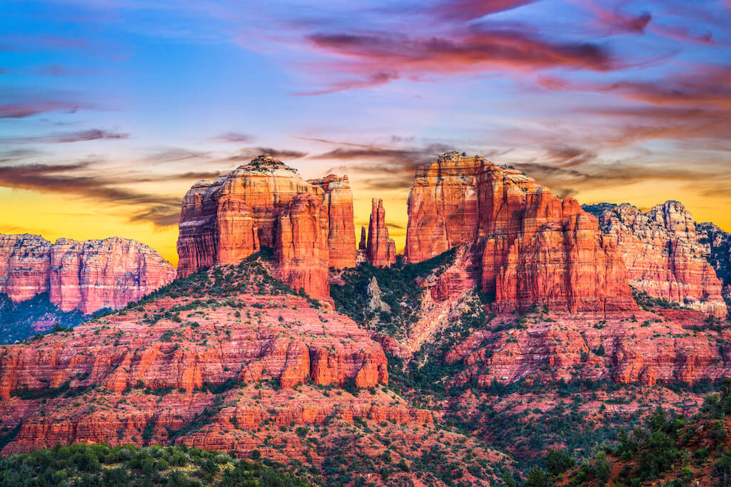 Red rocks at sunset in Sedona