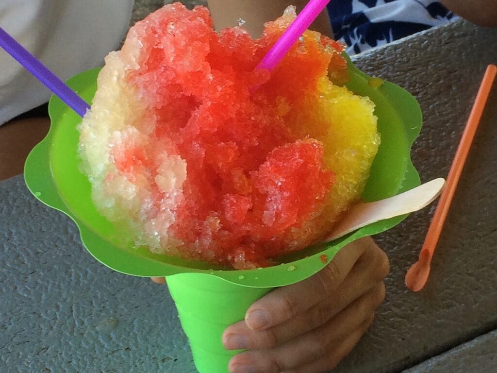 rainbow colored shave ice