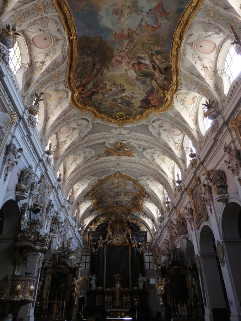 frescoed ceiling and interior of St Emmerams Cathedral