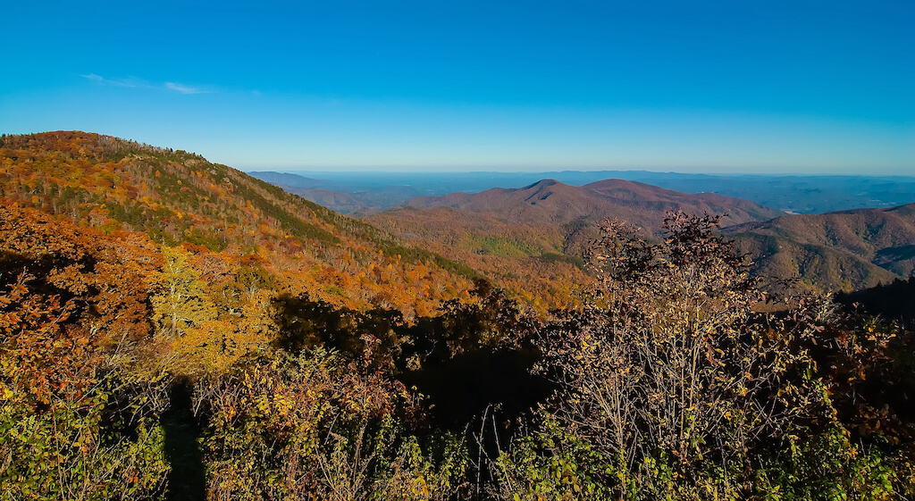 View from Mount Mitchell to the horizon