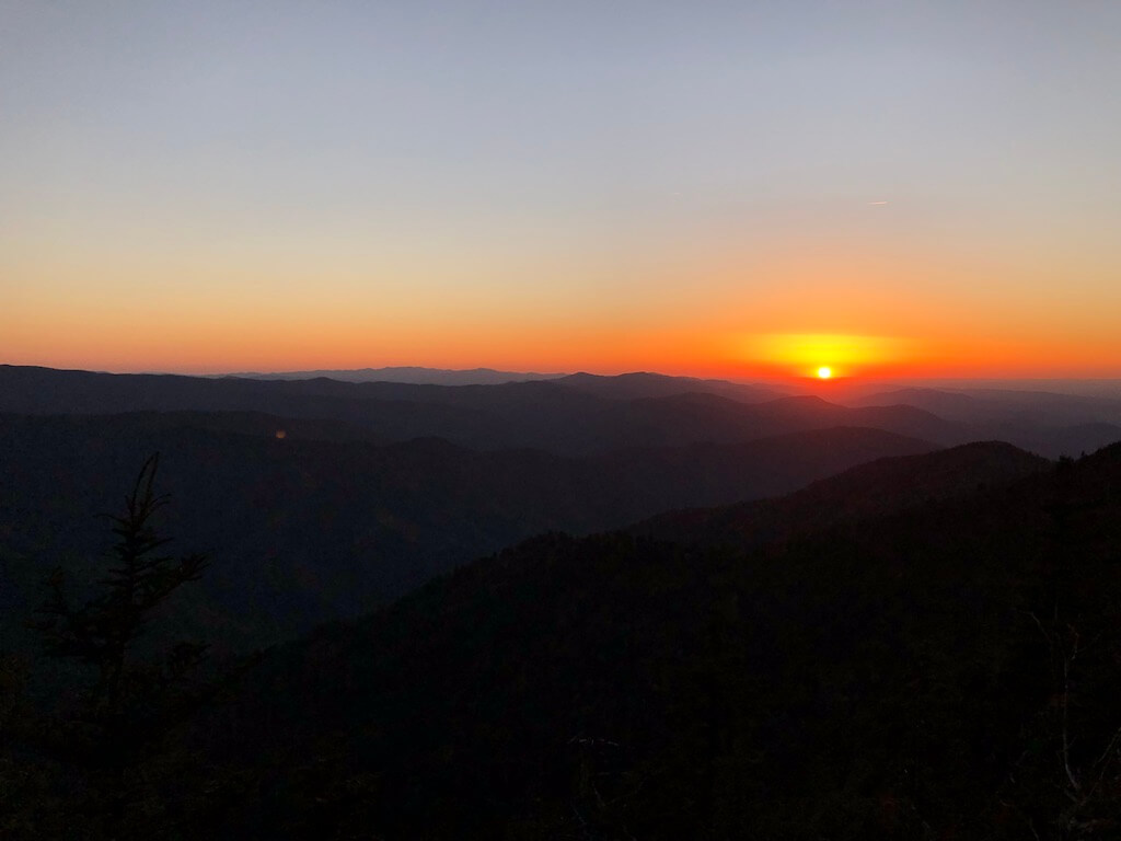 sunset over Great Smoky Mountains