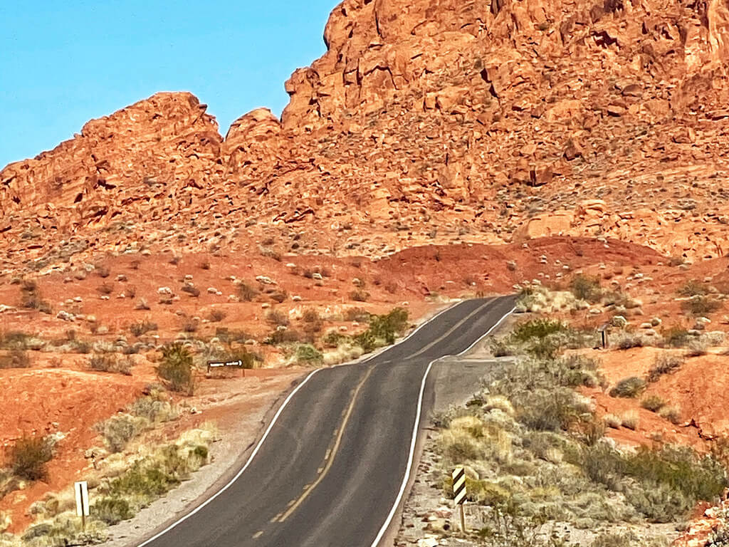 Highway weaving through the desert