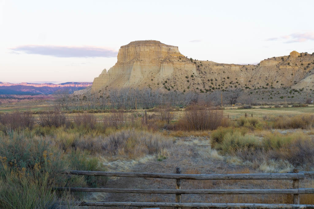 sunset with view of Grand Staircase Monument near Bryce