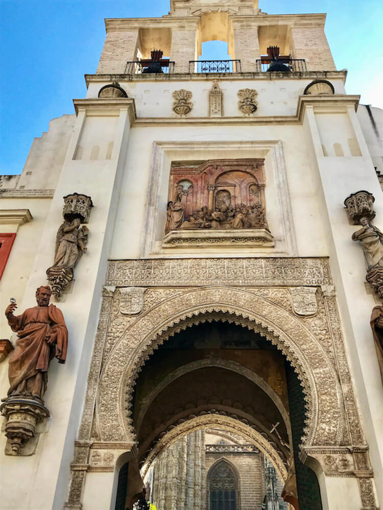 ornate entrance of Cathedral of Seville