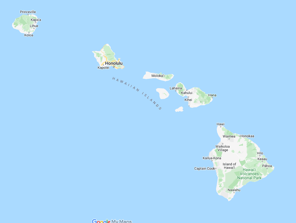 image of Google maps Hawaiian islands