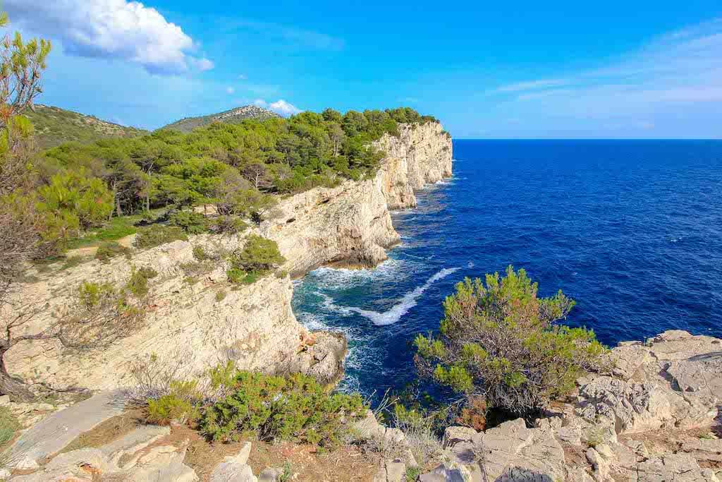 rock cliff and sea on Dugi Otok Island