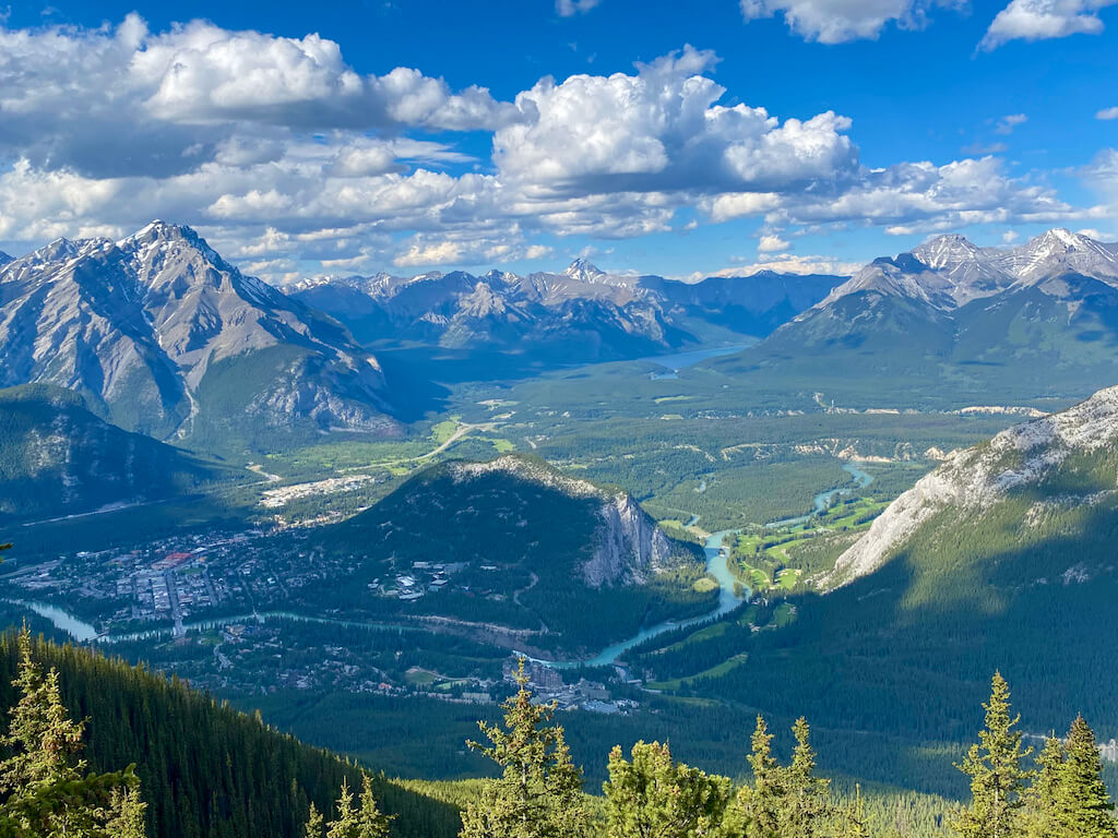 View of Banff from top of Sulphur Mountain