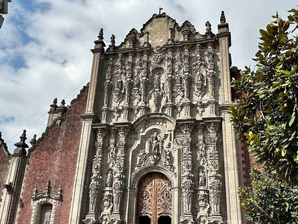 exterior of cathedral in Zocolo, Mexico City