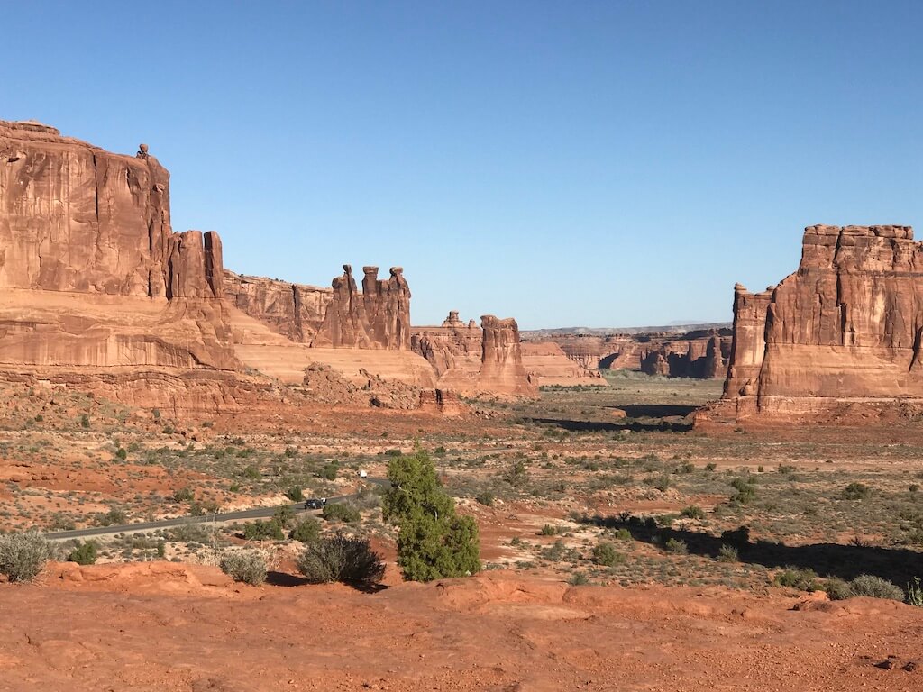 Panorama of rock formations, Arches National Park, Utah