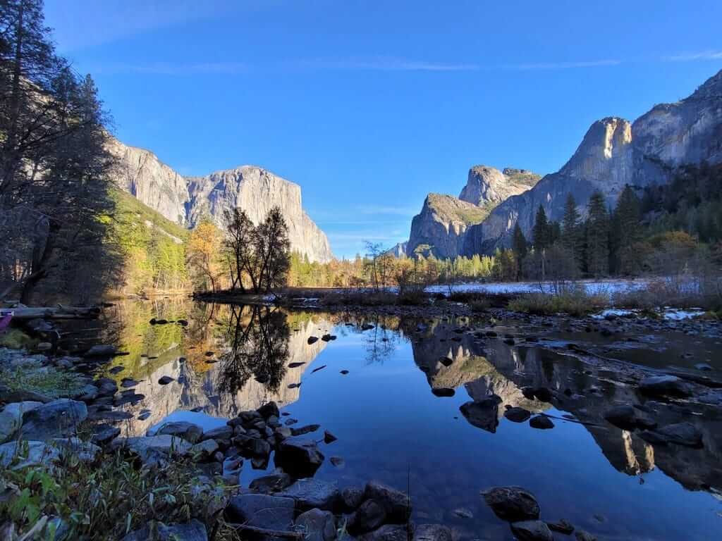 View of Yosemite Valley along Merced River