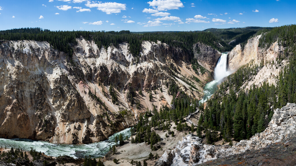 This is the picture of Lower Falls of Yellowstone at Yellowsonte National Park, Wyoming.