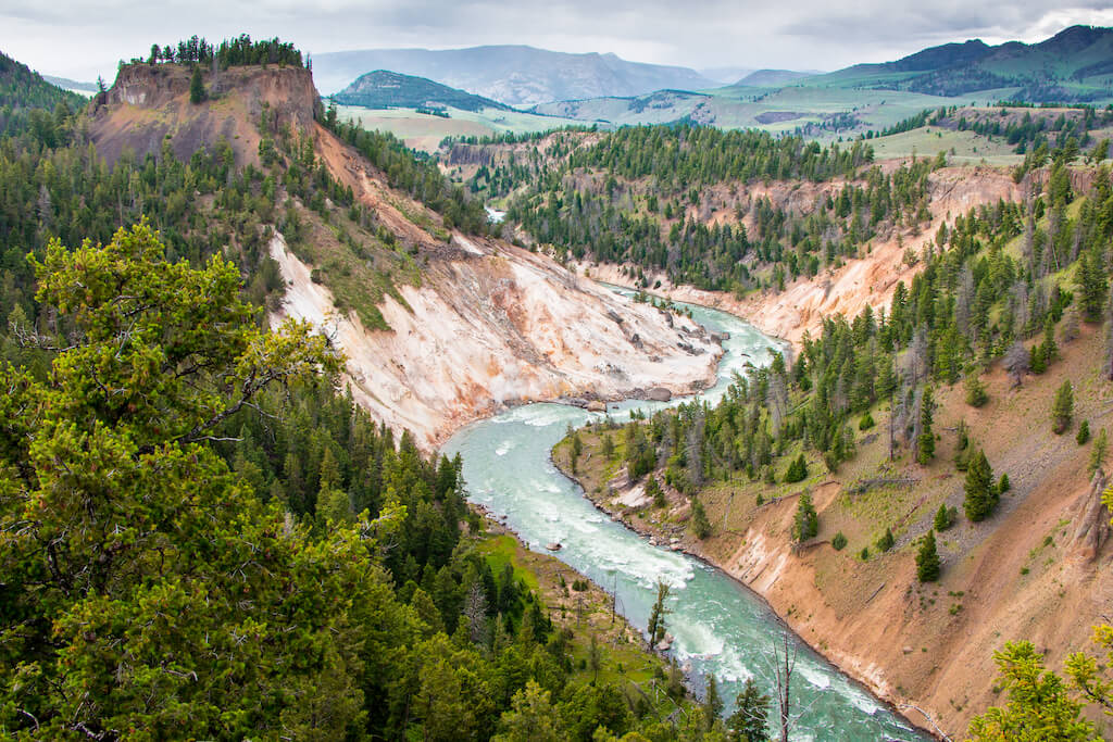 Yellowstone River cutting through a canyon