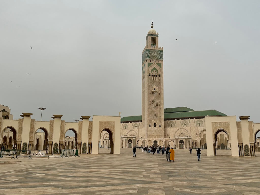 exterior of Hassan II mosque in Casablanca