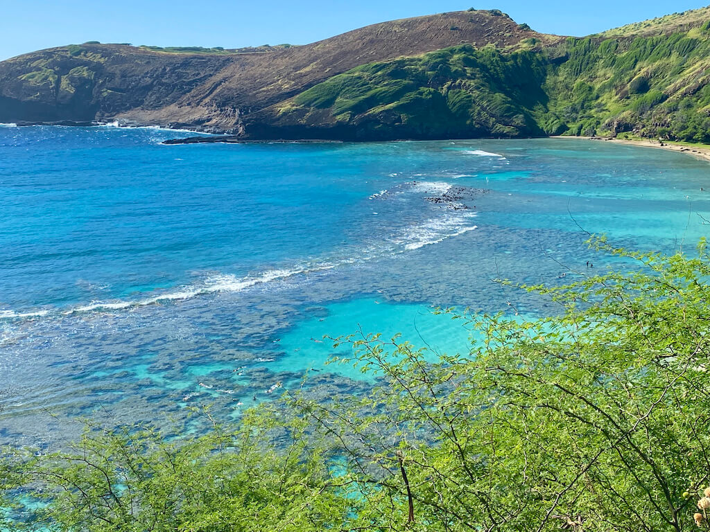 the turquoise water of Hanauma Bay, Oahu