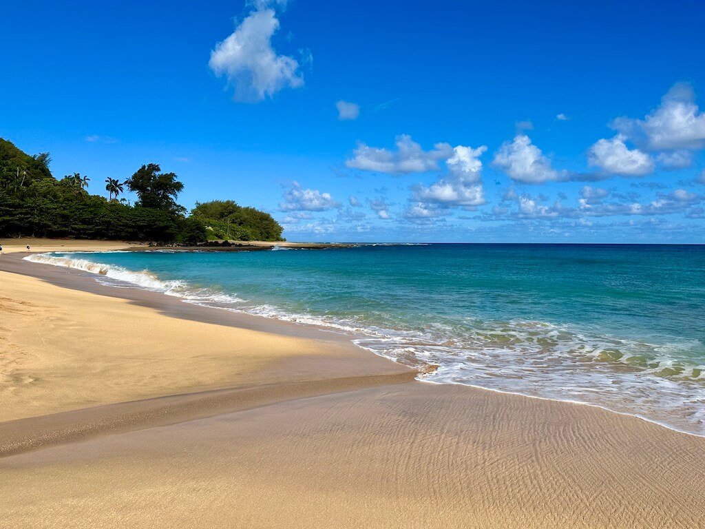 golden sand beach on Kauai