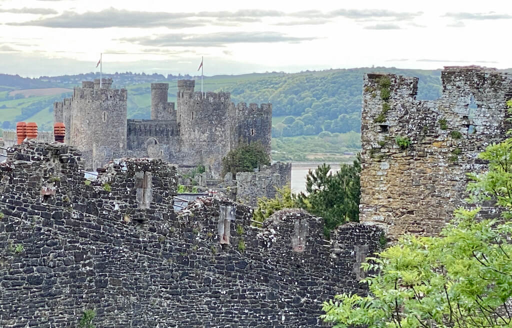Looking down on Conwy Castle in Conwy, Wales
