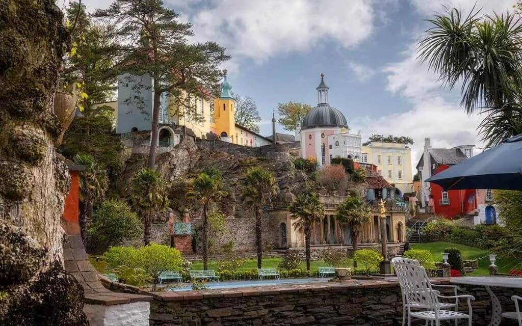 View of Portmeirion Hotel, Portmeirion, Northern Wales
