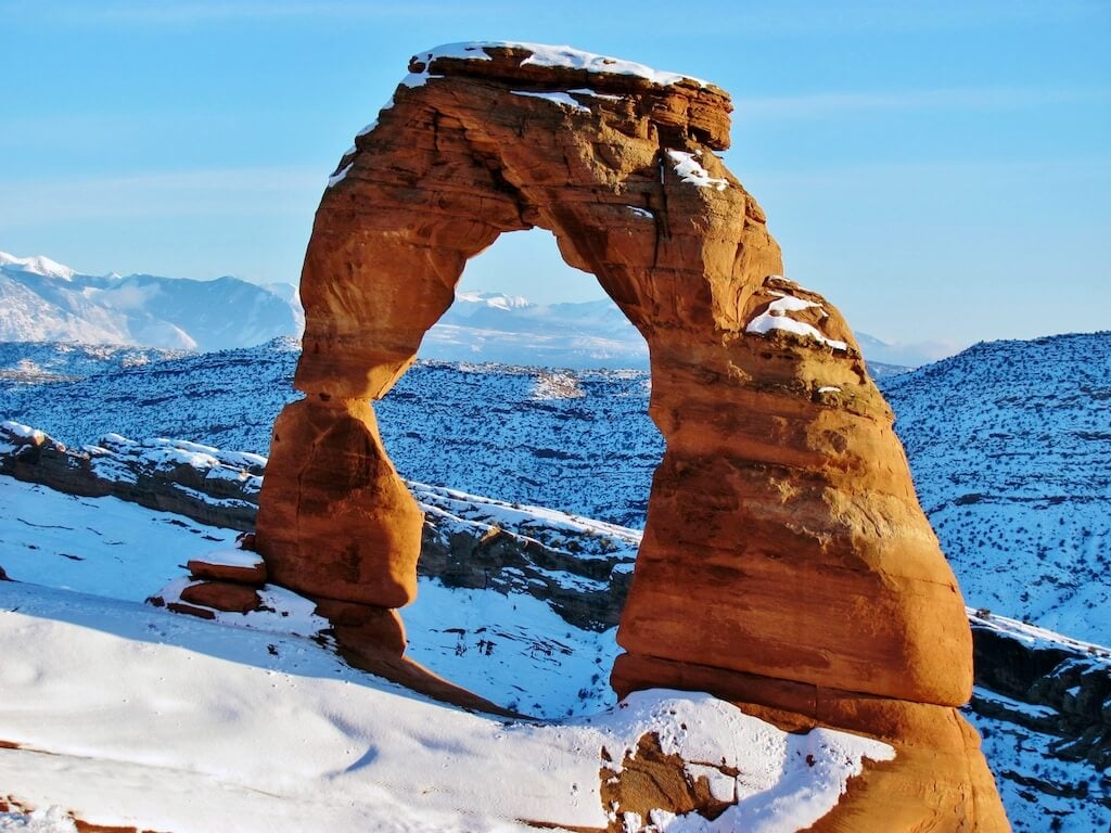 Delicate Arch in Snow (Arches National Park, Utah)