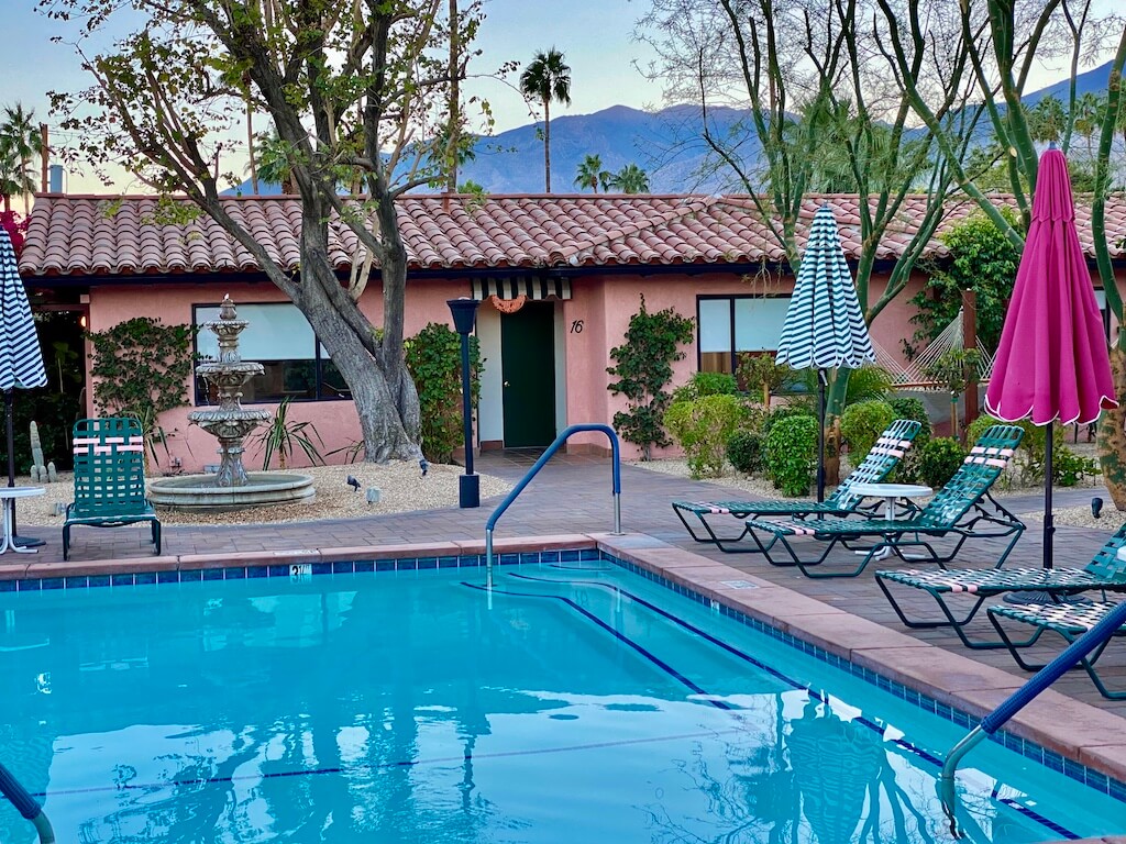 Saltwater pool and retro hotel from my last trip to Palm Springs CA